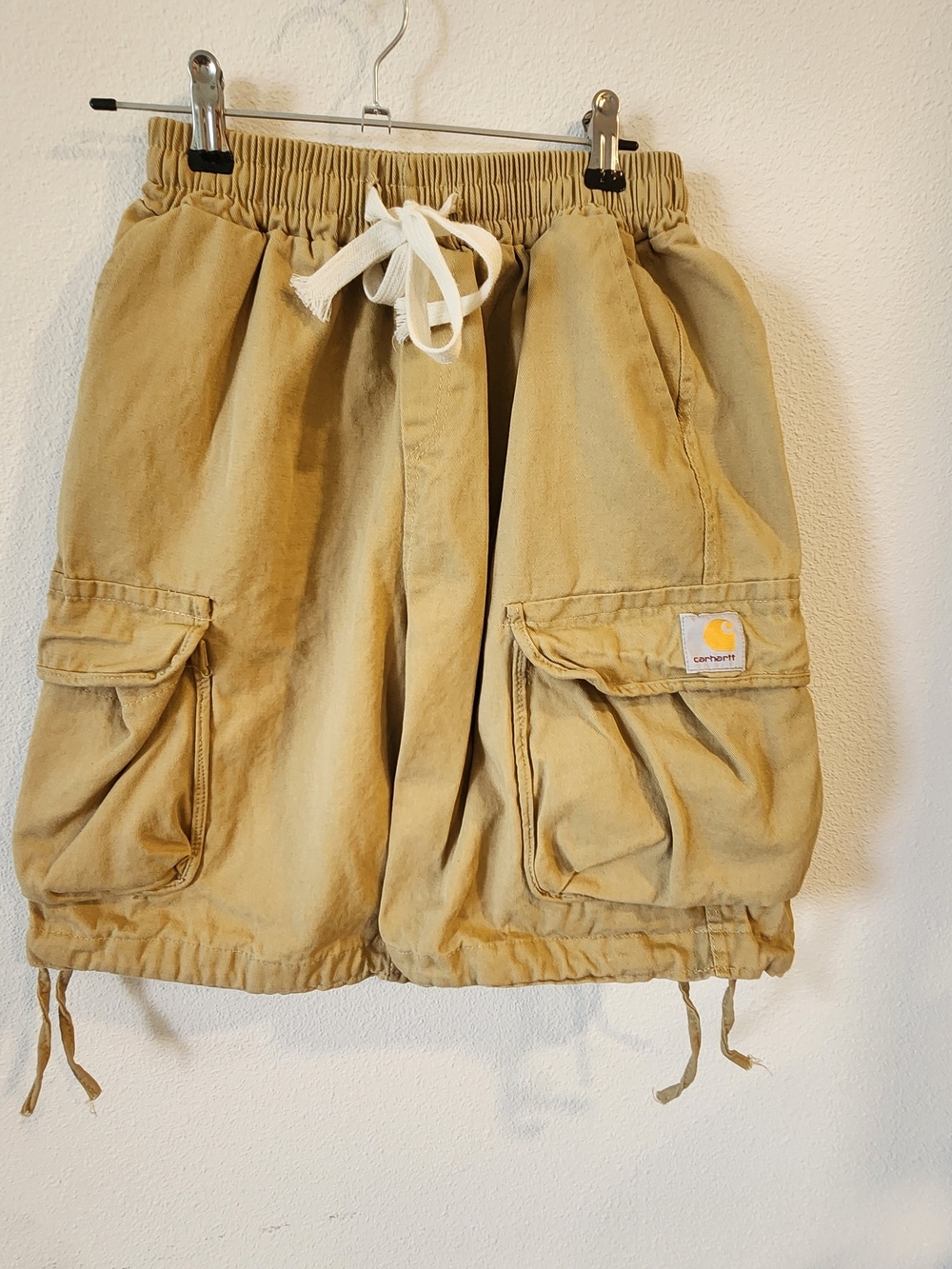 Carhartt Men's Khaki Cargo Shorts - Relaxed Drawstring Fit